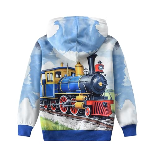 DDSOL Toddler Boy Hoodie Shirt Long Sleeve 3D Graphic Monster Truck Tops Active Sweatshirt 4-10 Years2