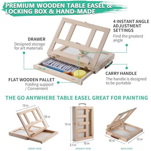 54-Pieces-Watercolor-Paint-Set-with-Tabletop-Easel-Stand-Complete-Starter-Painting-Art-Supplies-with-Watercolor-Paints-Canvases-Sketch-Pads-Brushes-and-Palette-for-Adults-Teens-Kids-Beginners