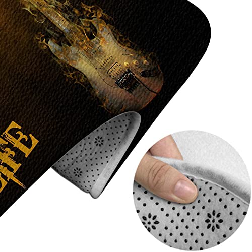 Badezimmerteppich-Set, 3-teilig, Heavy Metal Music Music is Life, waschbare Badteppiche, rutschfest, mit Rückenpolster, Konturteppich und Toilettendeckelbezug – Bild 5
