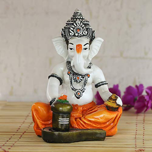 Image of eCraftIndia Lord Ganesha Worship shivliing Decorative Showpiece - 20 cm