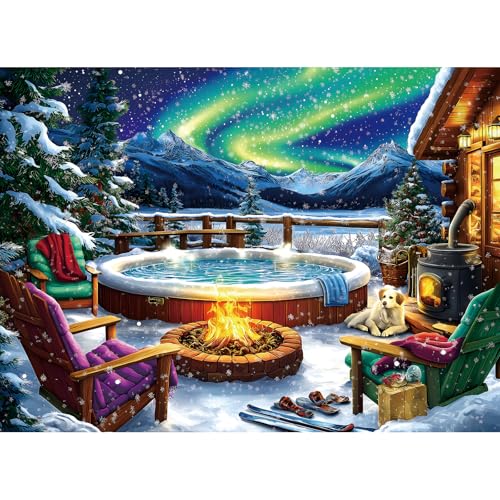 MINIWAN Northern Lights Puzzle - 500 Piece Puzzles for Adults Vivid Imagery Impossible Hard Difficult Challenging Puzzle,Unique Jigsaw Puzzles 500 Pieces Ideal for Relaxation and Family Fun