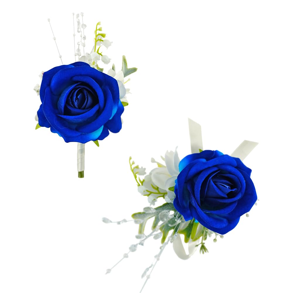 blue dress for baby girl Blue Rose Shoulder Corsage