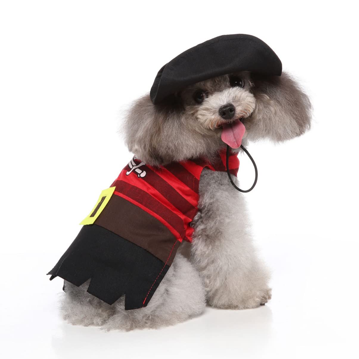 POPETPOP 3sets Costume Per Animali Domestici Da Pirata Completo Con Cappello Divertente Design Leggero e Confortevole Stile Unico Per Halloween e Feste Adatto Per Cani Di Piccola e Media