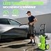Hochdruckreiniger, 135 Bar 2-IN-1Elektrischer Hochdruckreiniger 2000W Bürstenloser mit 8 Schlauch 500L/h,4 Düsen (0°-40°),Schneeschaum Sprühpistole,Bodenbürste Pressure Washer für Terrasse/Zaun/Außen