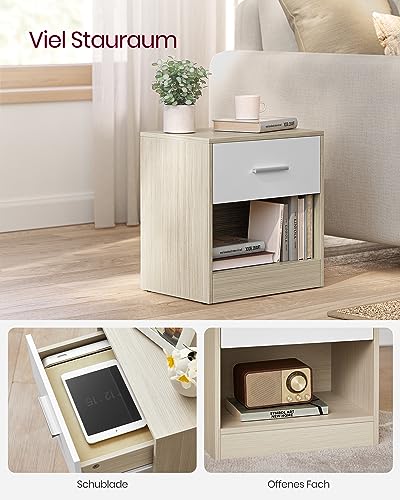 VASAGLE Nachttisch 2er Set, Beistelltisch, Schublade, offenes Fach – Ansicht 3