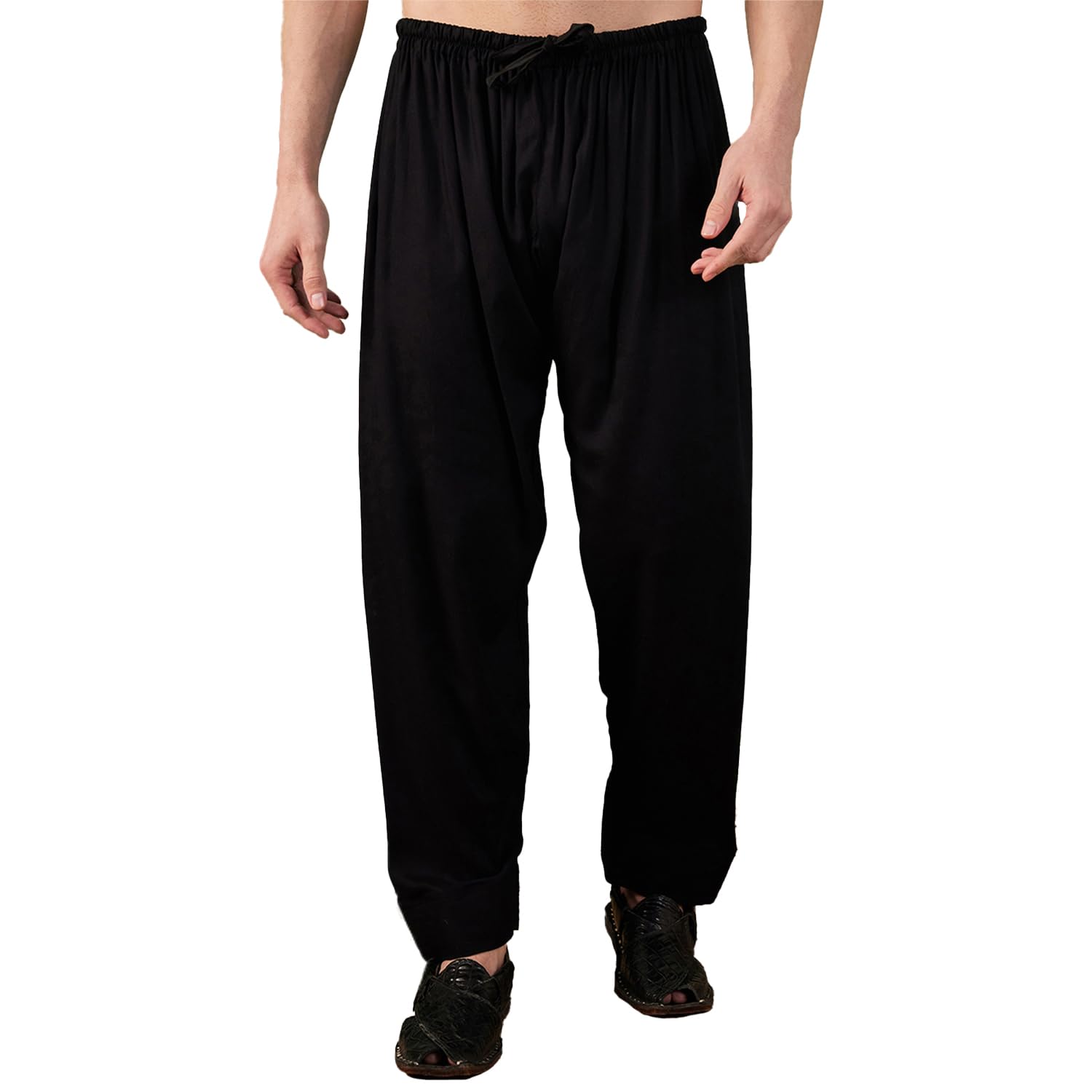 Men's Classy White Rayon Patiala Salwar-image-21