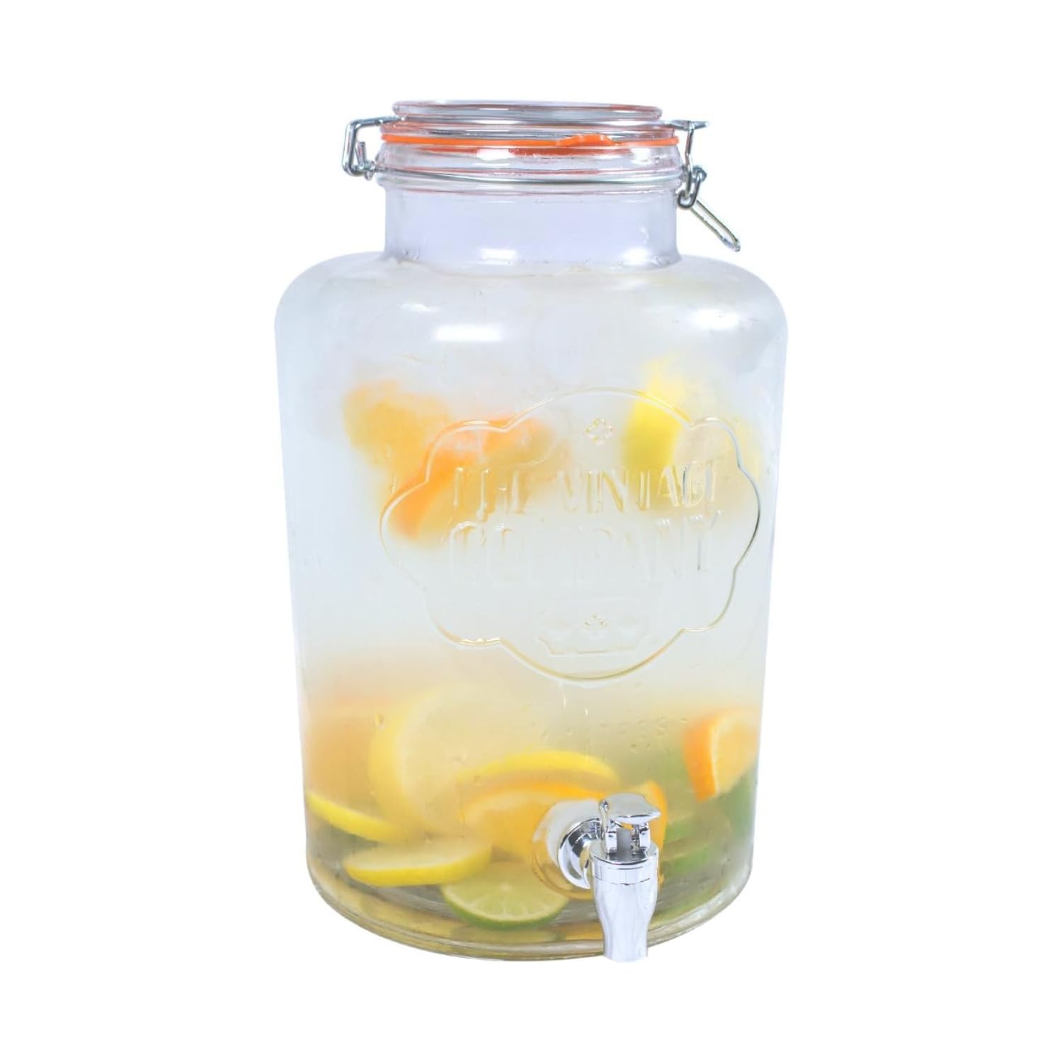 Glass jar l Large Drink Dispenser Water Cocktail tap Juice Punch Party Home Jars Storage Kilner lids lid Mason Litre Container Clip top Sweet Small airtight