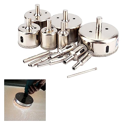 Glass Hole Saw Drill Bit, Glass Hole Opener 3-70mm Coated for Professional Drill for Electric Dril for Plastic Sheeting