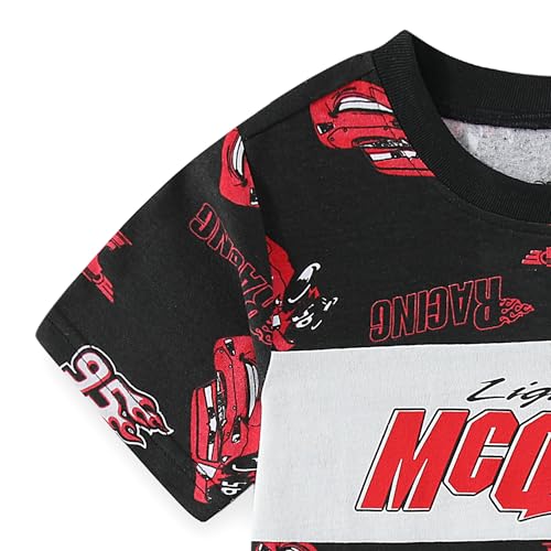 Image of Disney Cars Lightning McQueen Boys 2 Piece Short Sleeve T-Shirt and Shorts Set for Toddler and Big Kids