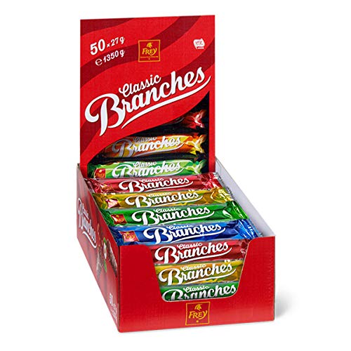 Frey 50 Branches Classic - Barres de chocolat - Présentoir de 50 barres de chocolat au lait fourrées à la crème aux noisettes - Fabriqué en Suisse - Lot de 50 Snacks emballage individuel Certifié UTZ Cover
