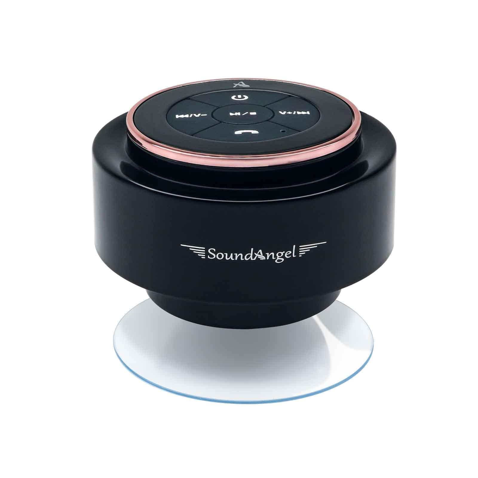 XLeader, Upgraded, Shower Speaker, Certified IPX7 Waterproof Bluetooth Speaker with Suction cup and Hook clip, Built-in Mic, Crystal Sound & Rich Bass, up to 12H Playtime, Gifts for women, Rose Gold B