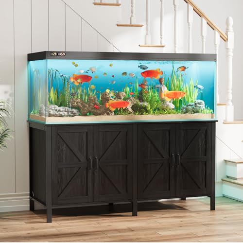 VOWNER 100-150 Gallon Fish Tank Stand with Power Outlet, Heavy Duty Aquarium Stand with Cabinet Storage for Fish Tank, Turtle Tank, Reptile Terrarium, 60