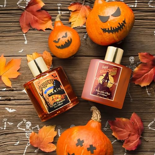 Image of COCORRINA Reed Diffuser - Pumpkin Chai 6.7 fl oz Scented Diffuser with 8 Sticks Home Fragrance Bathroom Shelf Decor (Halloween Collection)