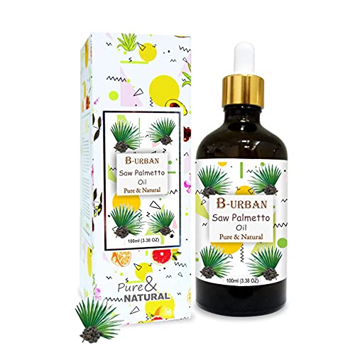 Image of B-URBAN Saw Palmetto Oil 100% Natural Pure Undiluted Cold Pressed Non-Sticky Oil for Hair - Promotes Silky & Strong Hair, Hydrates Skin - 100 ML