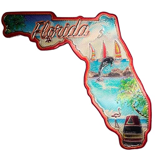 Imán decorativo con forma de Florida de 2 pulgadas miniatura 1