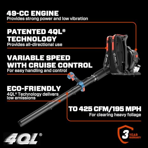 SENIX 49cc 4-Cycle Backpack Leaf Blower