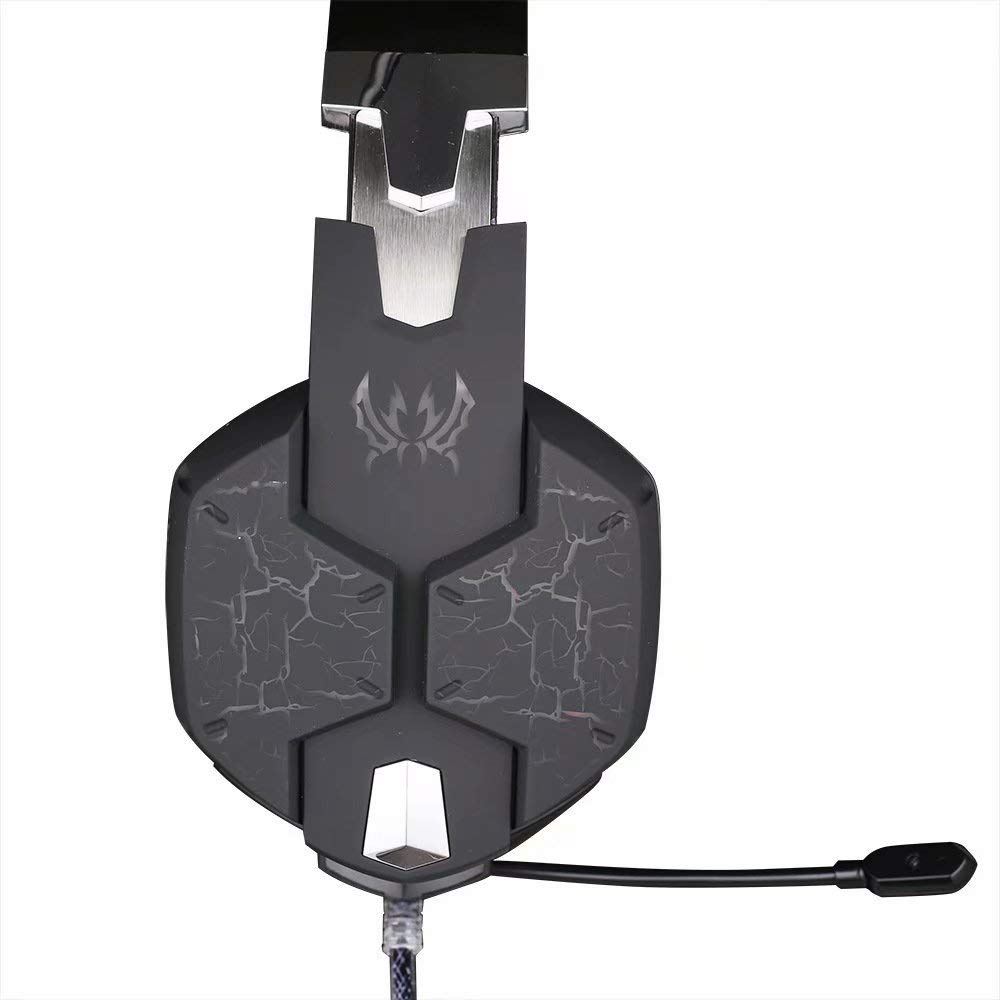 Fonction de Vibration Casque de Jeu Professionnel Écouteurs de Jeu avec Micro Lumière de Respiration Basse stéréo LED pour PC Gamer