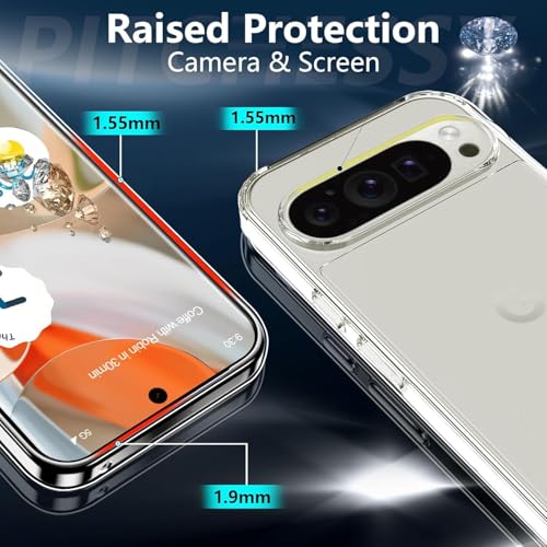 Image of REALCASE Silicone Google Pixel 9 5G Back Cover Case, Scratch Resistant Protective Crystal Clear Transparent Shock Proof Bumper Back Cover Case for Google Pixel 9 5G