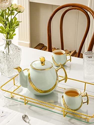 Porcelain Ceramic Tea Gift Sets-Teapot And Cup Set Tea Service 8 Pcs… #TOP3