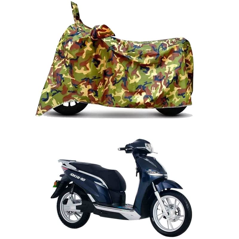Image of Waterproof 100% PVC Coated Full Bike Scooty Two Wheeler Body Cover Compatible for Okinawa Okhi90 /UV-Rays /Heat Protection /Birds Dropping /Scratchproof /Dust Proof s[6X6 Jungle Print]