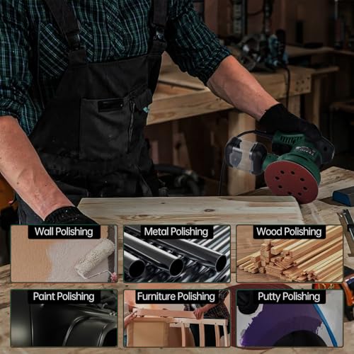 POSENPRO 300W Random Orbital Sander with 20Pcs 125mm Sandpapers, 7000-13000RPM 6 Variable Speed Sander Machine, High Performance Dust Collection System for Woodworking, Dust Collection Box Include 6 POSENPRO 300W Random Orbital Sander with 20Pcs 125mm Sandpapers, 7000-13000RPM 6 Variable Speed Sander Machine, High Performance Dust Collection System for Woodworking, Dust Collection Box Include - Image 6