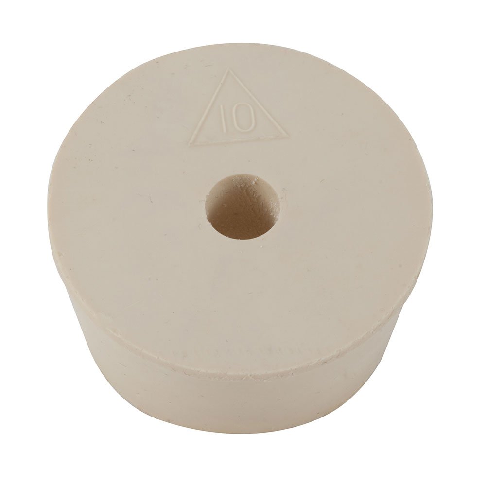 Dynalon 405564-0012 Silicone Stopper with Hole for 3 Piece Fermentation Lock, #10