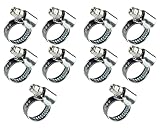 Sanifri 470010470 Schlauchschellen (W1) Bandbreite 9 mm DIN 3017, Spannbereich 8 - 16mm, 10-er Set