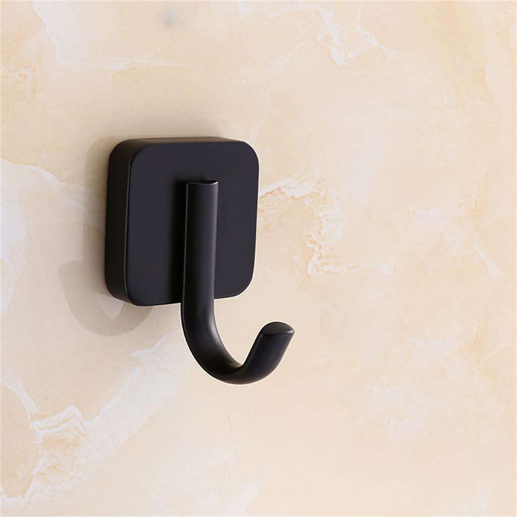 Mobygkfy Svart 1 Pcs Stainless Steel Towel Hook Black Matted Kitchen Clothes Hanger Hook Wall Mounted Towel Hooks For Bathrooms Robe Hook Black