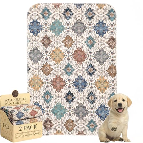 Image of Washable Pee Pads for Dogs,Great Urine Absorbent Reusable Puppy Training Pads,Waterproof,Leak-Proof & Non-Slip Potty Pads for Whelping,Crate,Playpen,Bed.(Colorful Day,24 inchx36 inch)