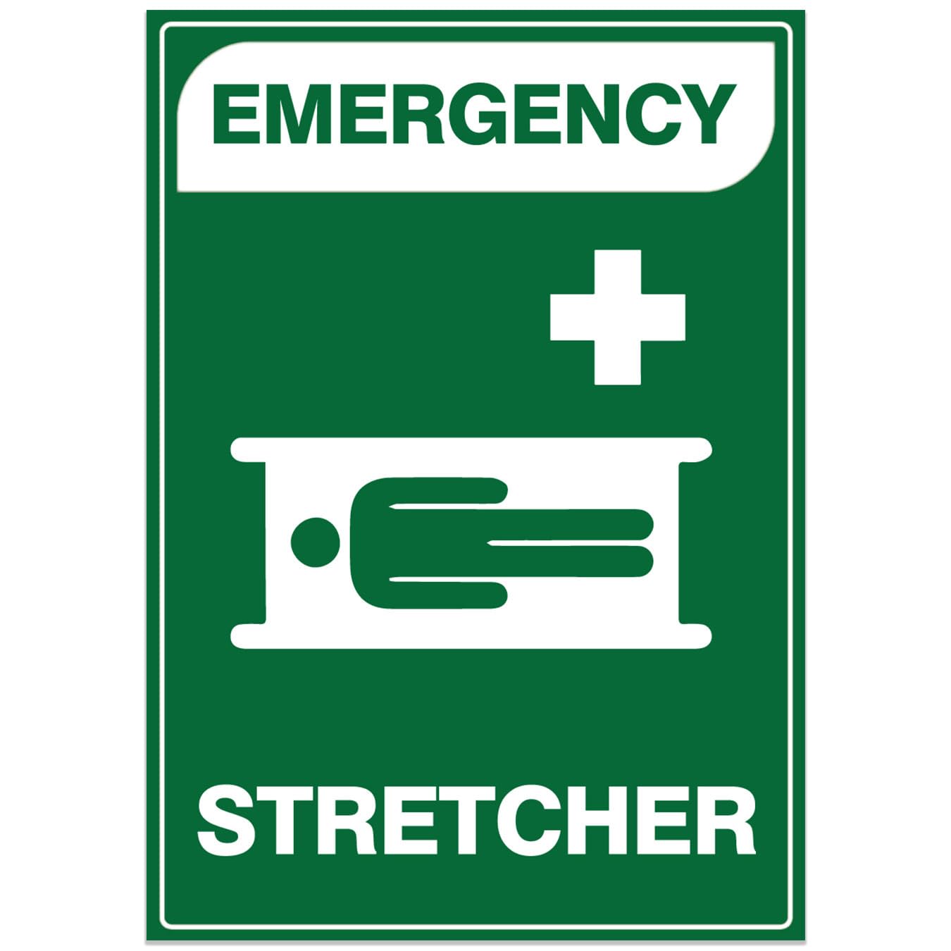 Emergency Stretcher (with Pictogram) Portrait Safety Sign (L1915) Metal Tin Sign 8 x 12 inch for Industrial & Commercial