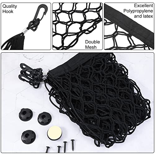 4 Pieces Rear Cargo Nets Stretchable Cargo Net Pocket Storage Mesh Net Adjustable Elastic Storage Organizer Net Heavy Duty Trunk Net Organizer For Suv Car Trucks Pickup Accessories, 35.4 X 15.8 Inch #TOP2