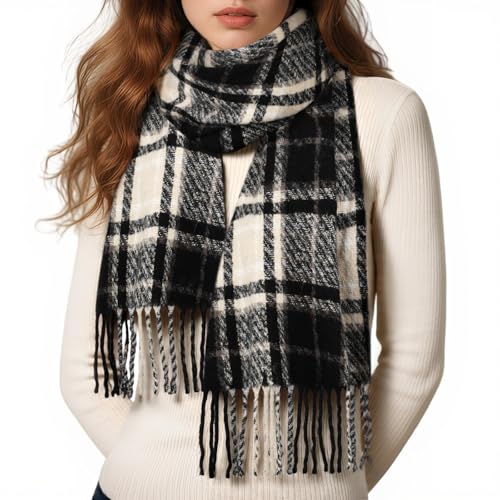 WORPICE Kariertes Winterschal für Frauen - Extra Groß 200x64 cm Weicher, warmer Decke-Schal, Gemütlicher Kaschmir-Gefühl Schal, Gemütliches Geschenk für sie
