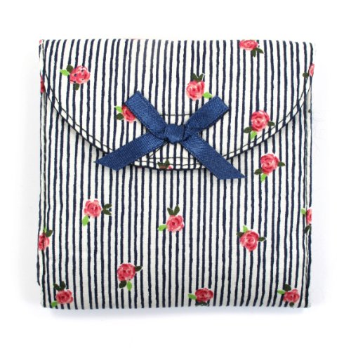 Sanitary Napkin Case, Cotton Fabric, Approximately 4"W x 4"L x 0.5"D