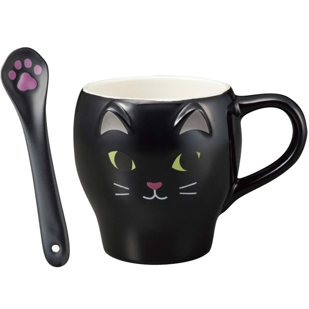 DecoleMEOW MUG CUP WITH PAW SPOON (Black Cat)