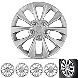 BDK Silver Hubcaps Wheel Covers (16 inch) - Four (4) Pieces Corrosion-Free & Sturdy - Full Heat & Impact Resistant Grade - OEM Replacement