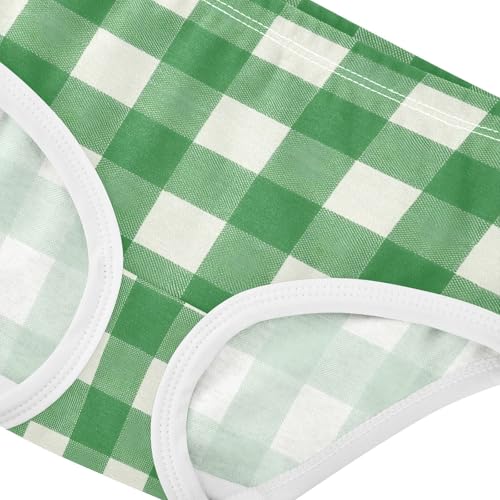 Green White Buffalo Checkered Plaid Toddler Girls's Underwear 2T 23008714