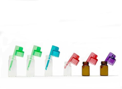 Miniatura 1 de Botellas de almacenamiento de vidrio de colores mixtos, con bolsa de almacenamiento con cremallera, paquete de 6