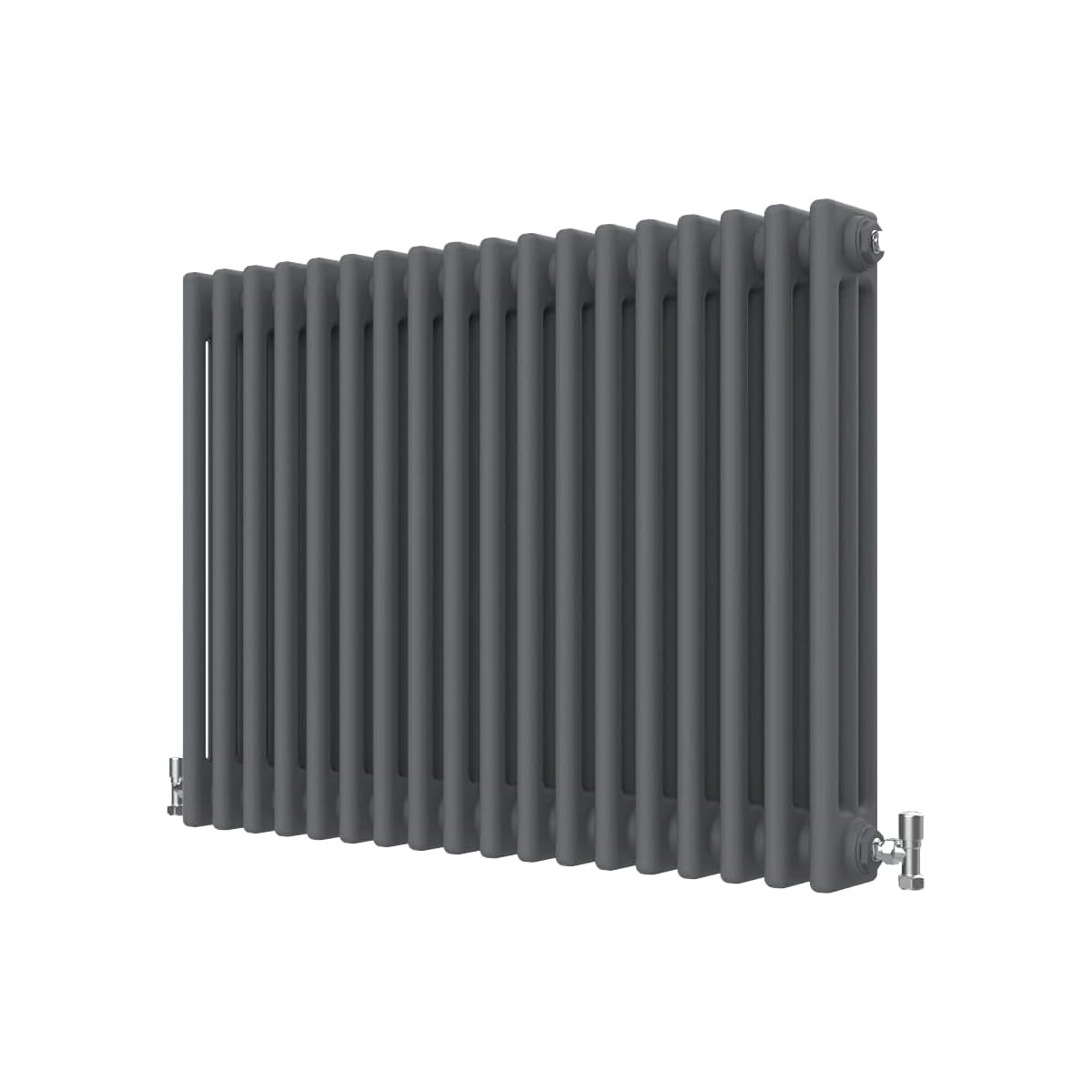 Radbliss Horizontal Traditional 3 Column Radiator 600x830mm Anthracite Matt Grey Cast Iron Style Design RAD Central Heating