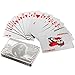 LLF Deck of 24k Silver Foil Plating Poker Plastic Playing Cards with Wood Box Includes Certificate of Authenticity $100 Benjamin Franklin