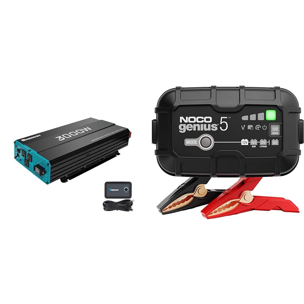 Power Inverter Renogy 2000W 12V Pure Sine Wave Inverter & 200AH AGM Battery  - Solar Power Kit For RV & Off-Grid Off-grid Solar Kit