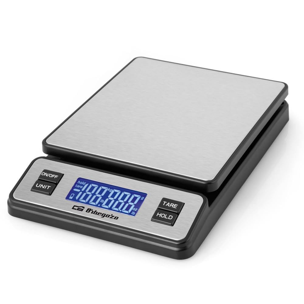 Orbegozo PC 3100, Bilancia da cucina digitale, grande capacità fino a 40 Kg, superficie INOX, scala 2 g, schermo LCD, connessione USB