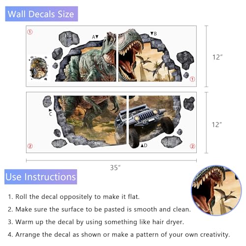 Vinilos Decorativos 3D Tyrannosaurus Rex para Pared miniatura 2