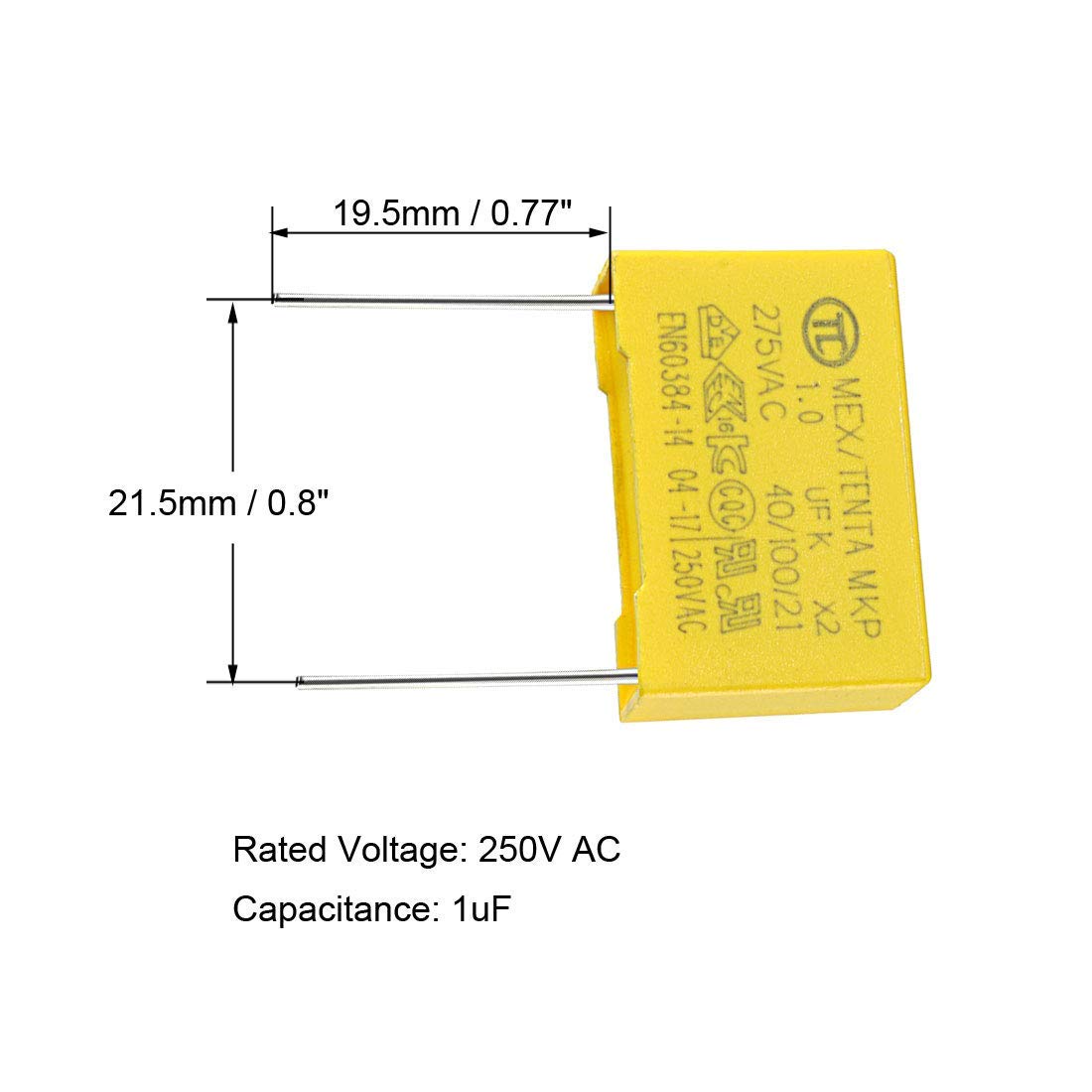 Condensatori Di Sicurezza MKP X2 275VAC &plusmn;10% Polipropilene, Vari Valori Da 1nF A 1uF