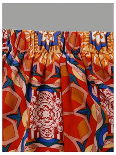 Women's Flowy Flared Ruffle Boho Long Skirts Floral Graphic A Line Summer Vacation Beach Skirt3