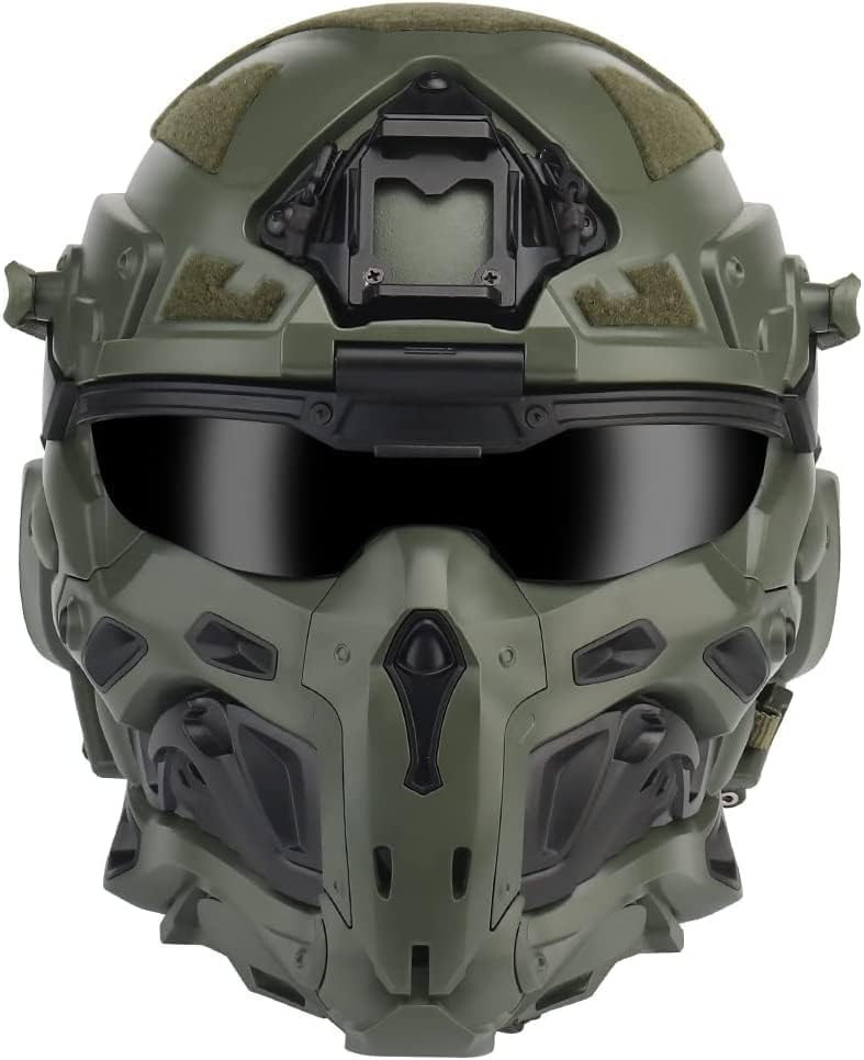 Miniatura 2 de Casco multifuncional de Airsoft, diseño todo en uno, auriculares tácticos desmontables integrados antivaho con pantalla de ventilador deslizante