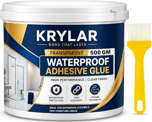 Image of 500G Transparent Waterproof Glue with Brush Clear Heavy Duty Waterproof Coating for Roof Leak,Wall Crack,Bathroom,Terrace Leakage Protection,Pipe,Tile,Metal,Wood & Outdoor Surface Repair