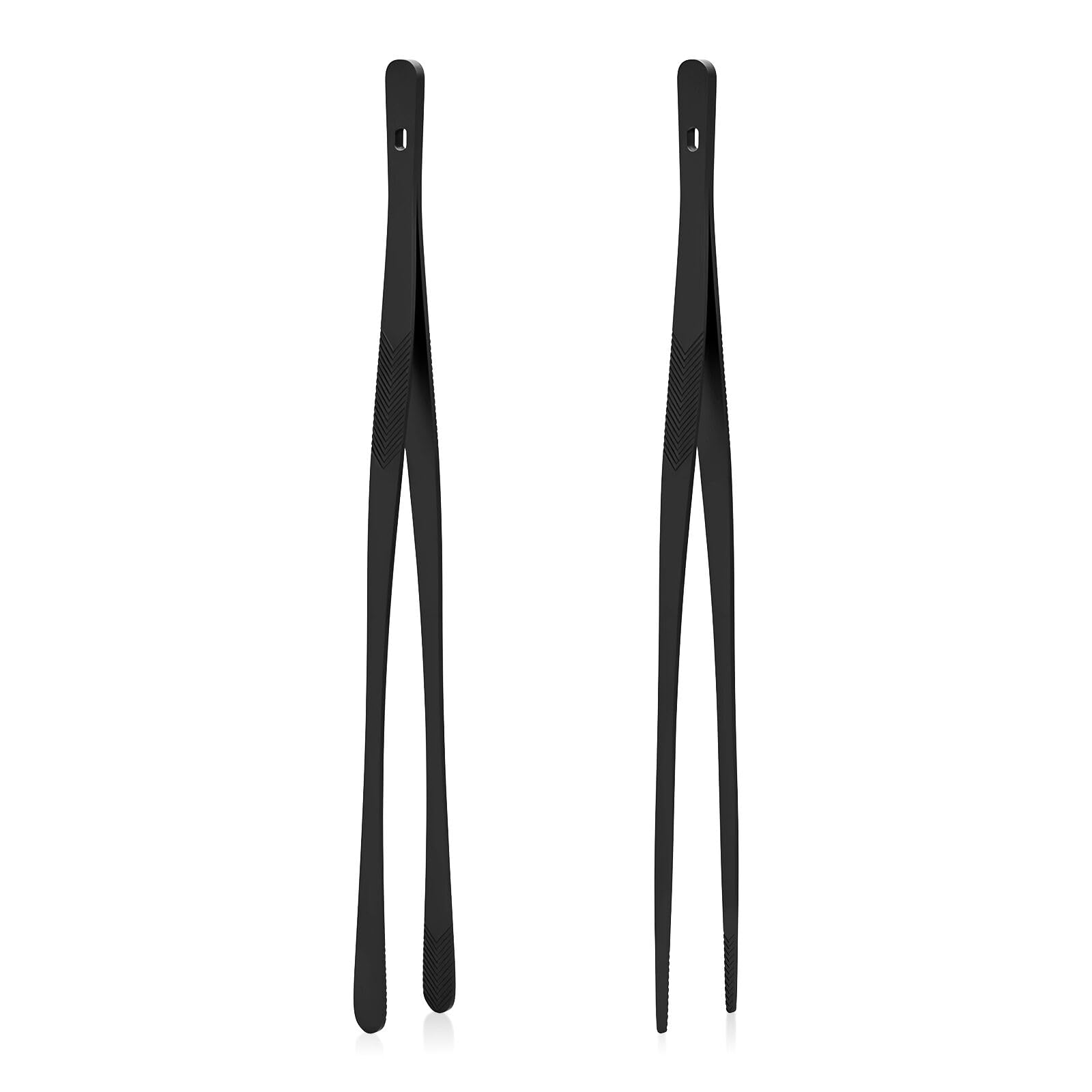 tifansoKitchen Tongs for Cooking - 2PCS 12" Stainless Steel Cooking Tongs Tweezers, Metal Fine Kitchen Utensils with Precision Serrated Tips, Professional Chef Tweezers for Serving, BBQ, Pasta, Salad