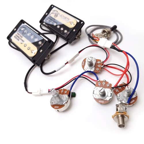 Ensemble de micros ProBucker Alnico 2 Humbucker pour Gibson Les Paul, micros pour manche et chevalet avec connecteurs rapides à 2 conducteurs, harnais de...