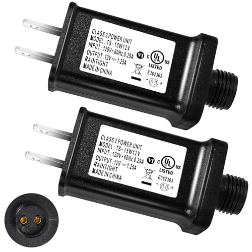 Image of 2 Pack Replacement Yard Inflatable Adapters, 12V 1.25A Class 2 Power Supply