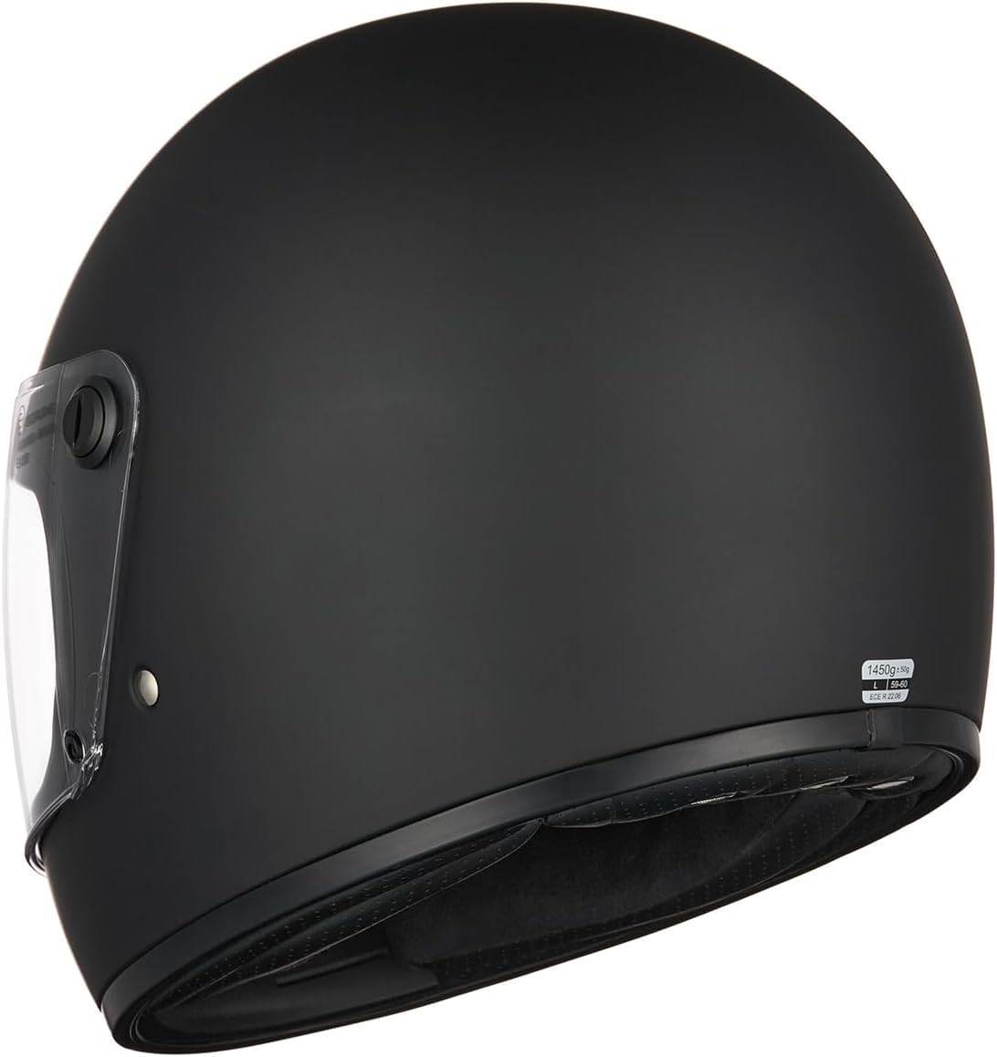 CASCO INTEGRALE RETRO' VINTAGE CUSTOM ORIGINE OMEGA NERO OPACO XL 61/62